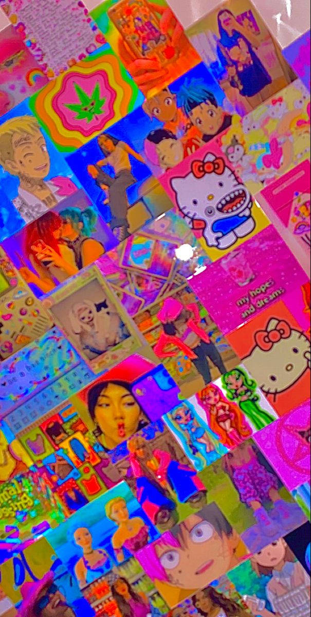 Hello Kitty, indie kid aesthetic, neon lights, SD Phone Wallpaper