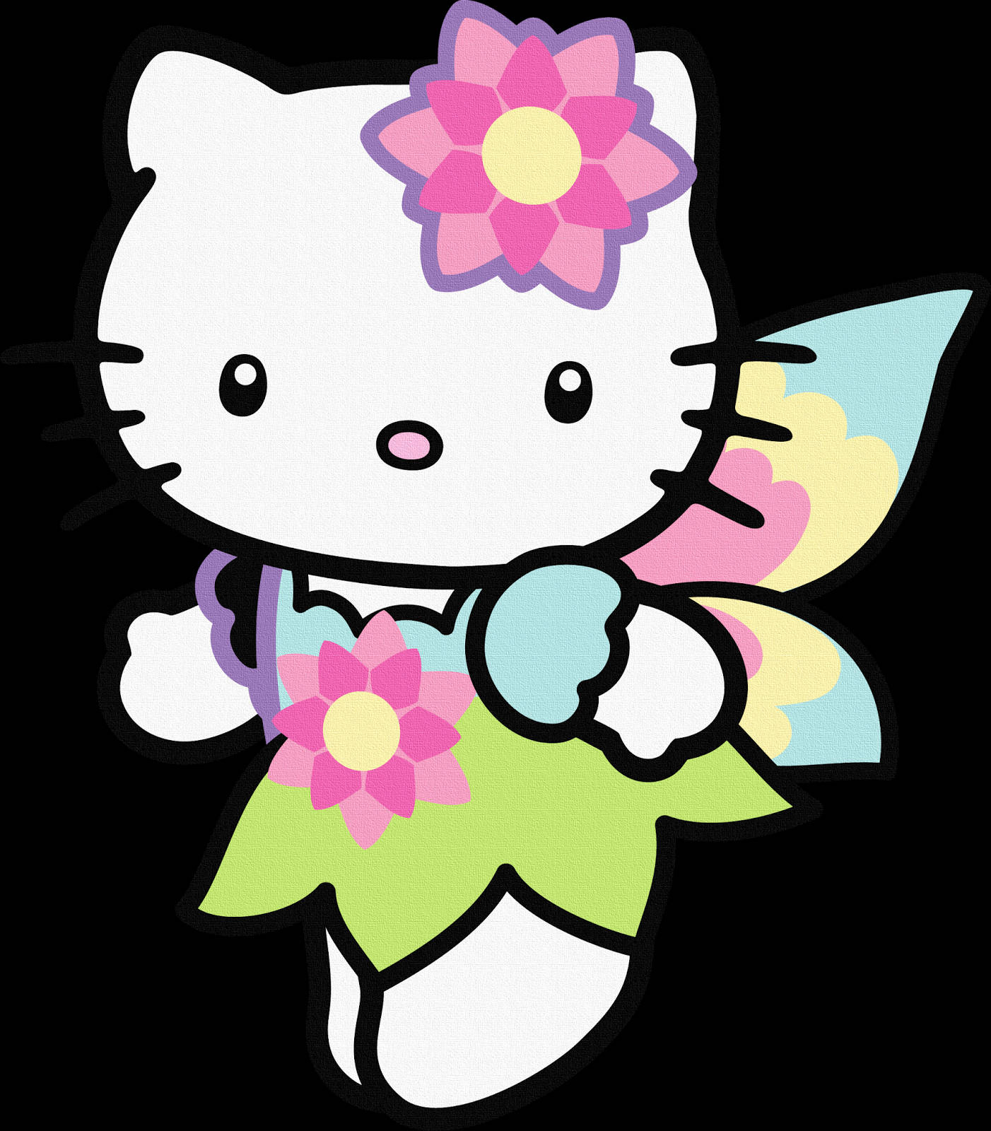 Hello Kitty, fairy, pink flower headpiece, HD Phone Wallpaper