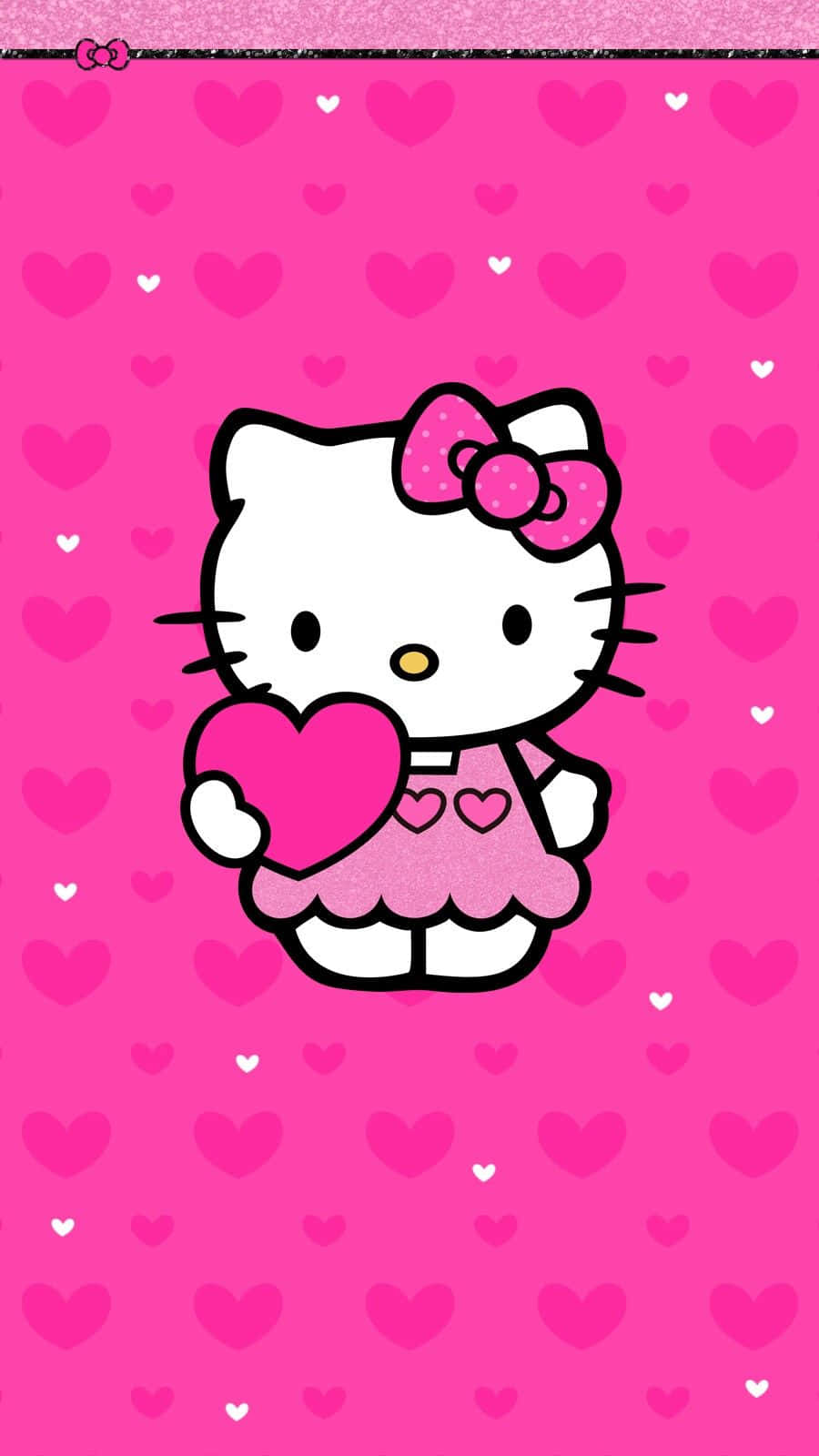Hello Kitty, pink dress, heart, HD Phone Wallpaper
