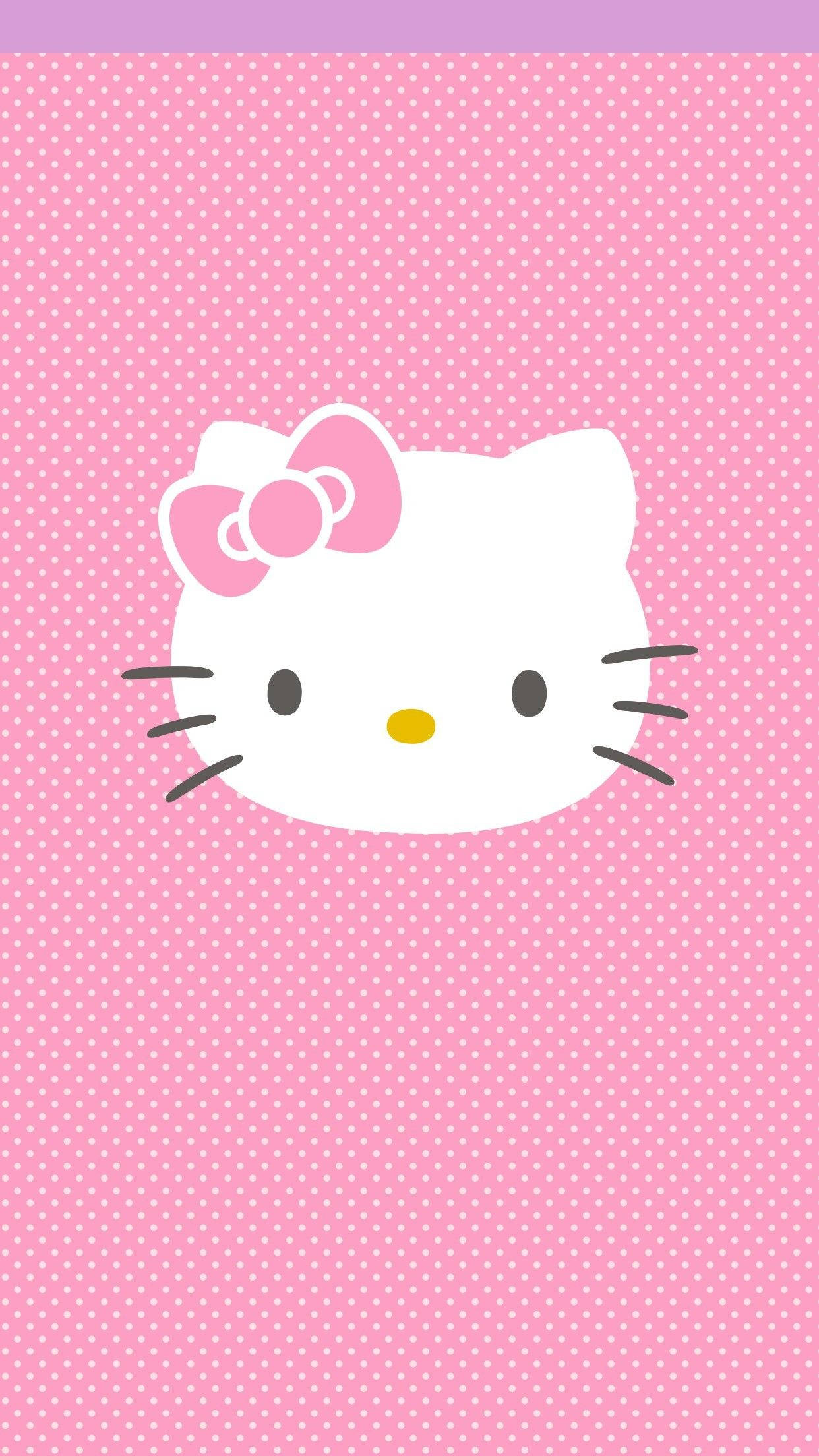 Hello Kitty, white cartoon cat, pink bow, Full HD Phone Wallpaper