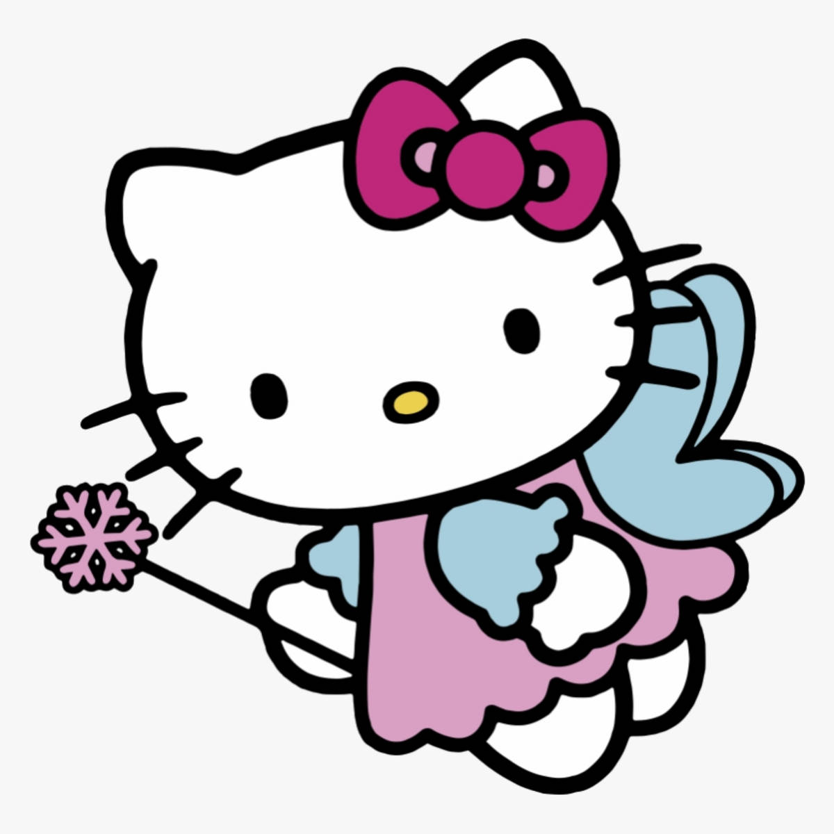 Hello Kitty, winter fairy, pink snowflake wand, SD Desktop Wallpaper