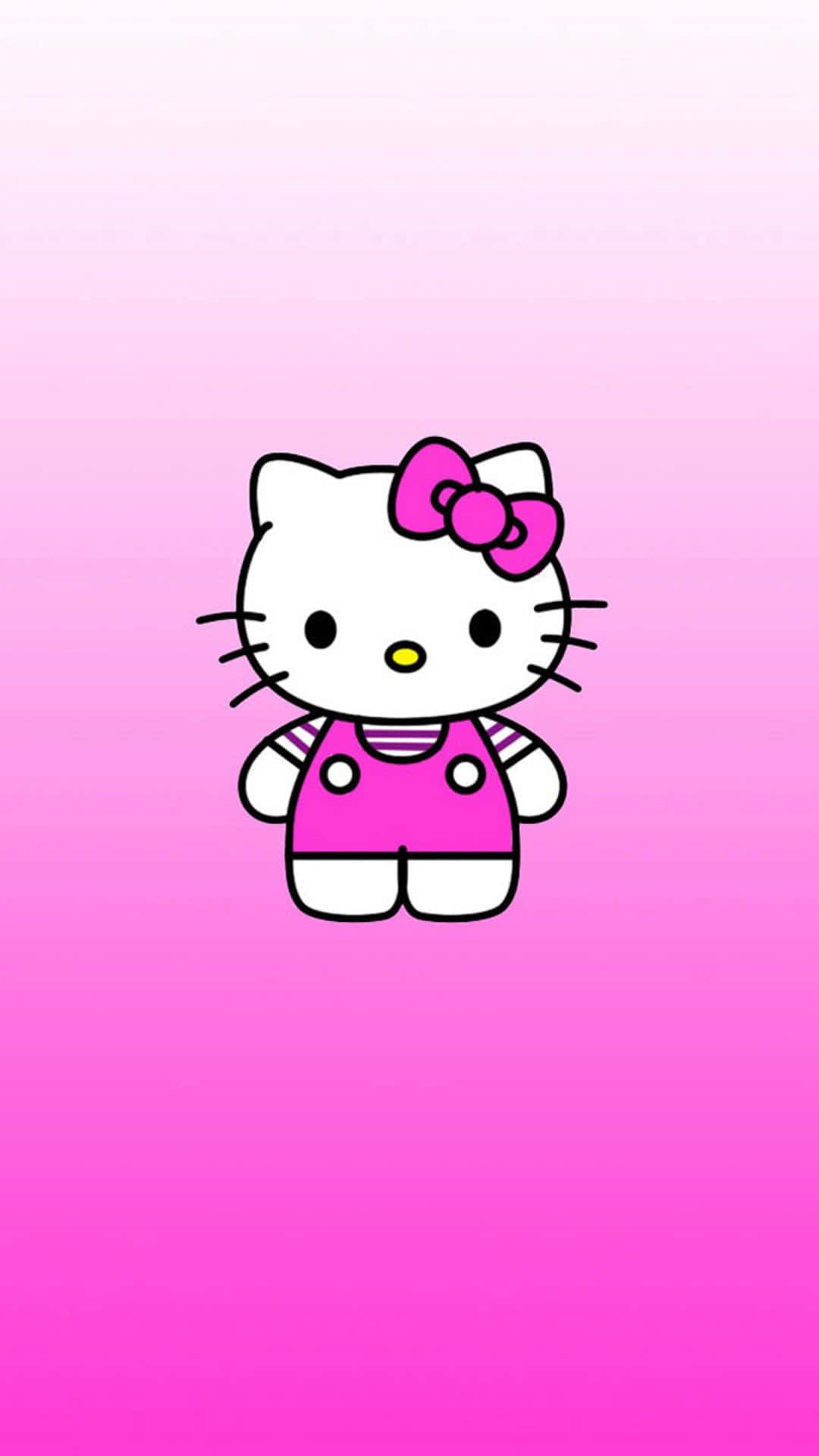Hello Kitty, pink bow, overalls, Full HD Phone Wallpaper
