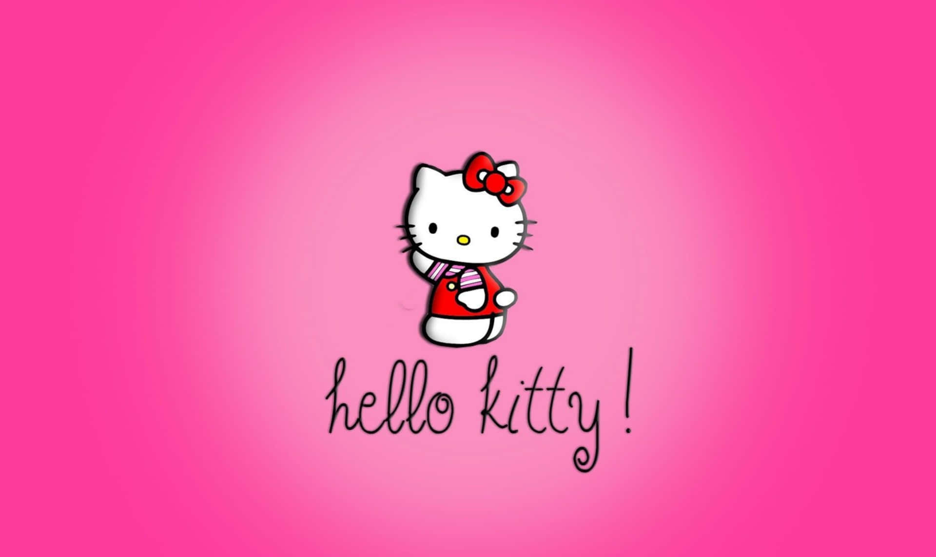 Hello Kitty, red outfit, red bow, Full HD Desktop Wallpaper