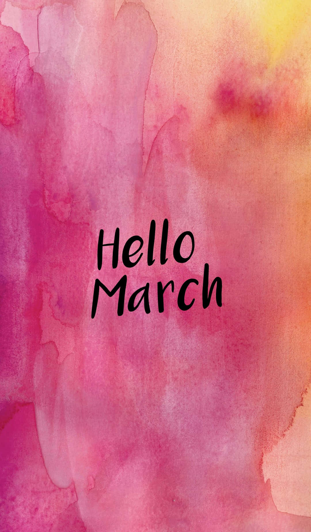 Hello March, red and yellow gradient, pink orange and yellow, HD Phone Wallpaper