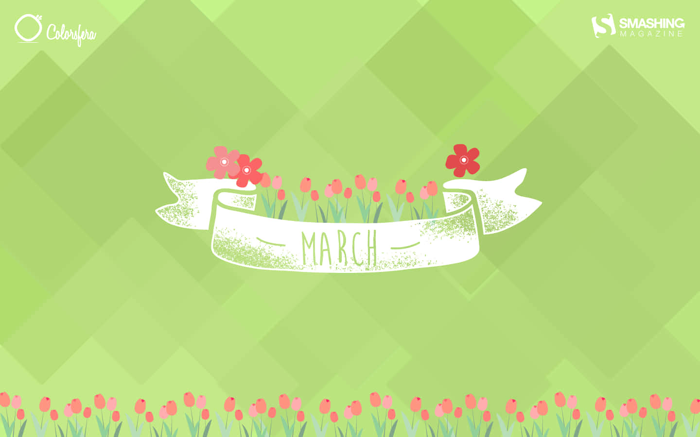 March, vibrant green, white banner, HD Desktop Wallpaper