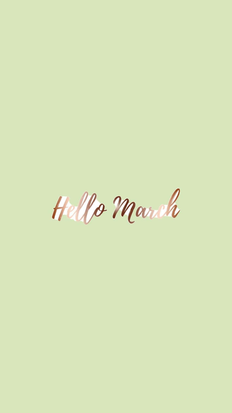 Hello March, mint green, rose gold, HD Phone Wallpaper