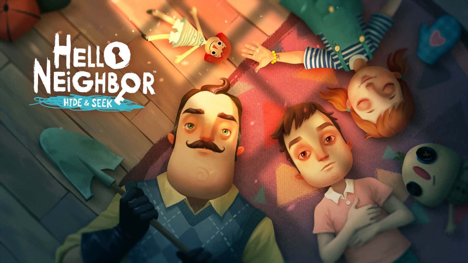 Hello Neighbor, cartoonish man with a mustache, shovel, HD Desktop Wallpaper