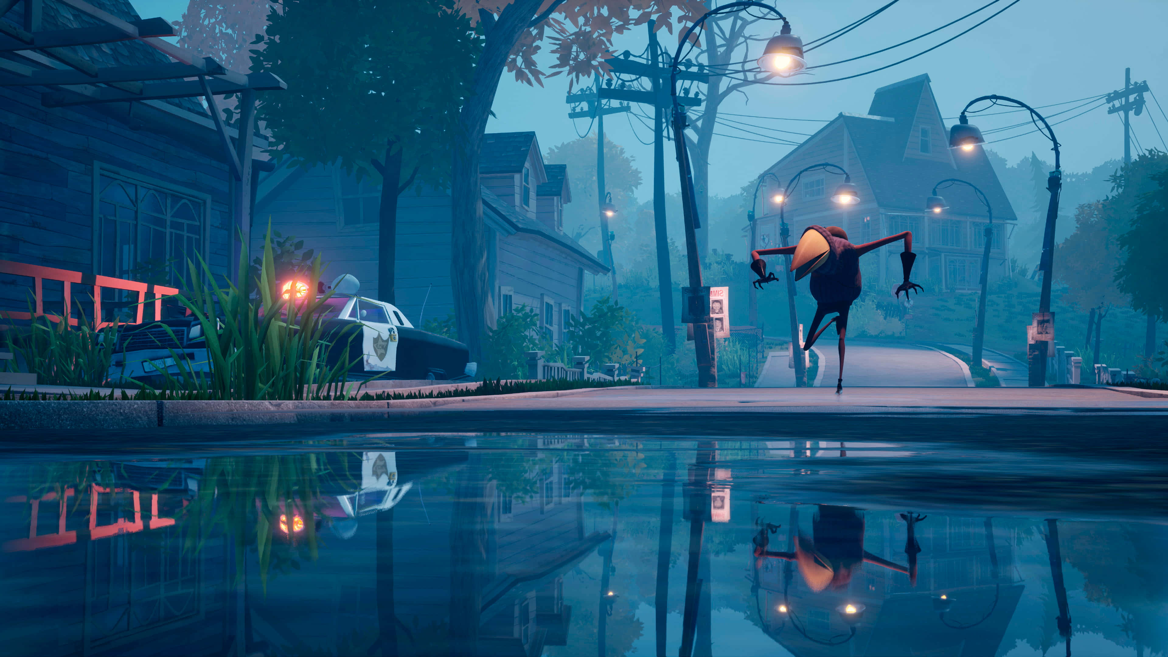 Hello Neighbor, Bird Mascot, dusk, 4K Desktop Wallpaper