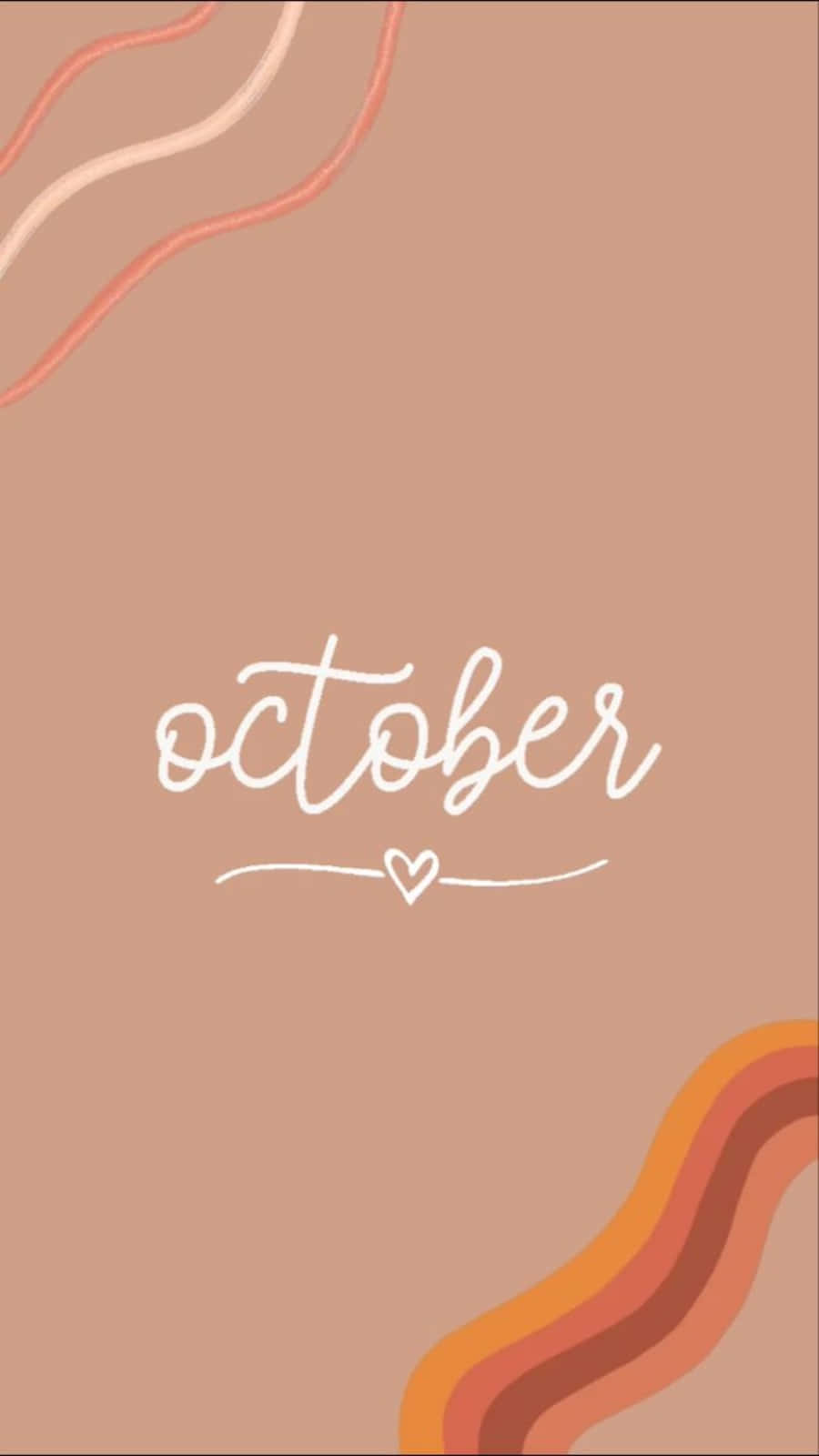 October, autumnal waves, cursive text, HD Phone Wallpaper