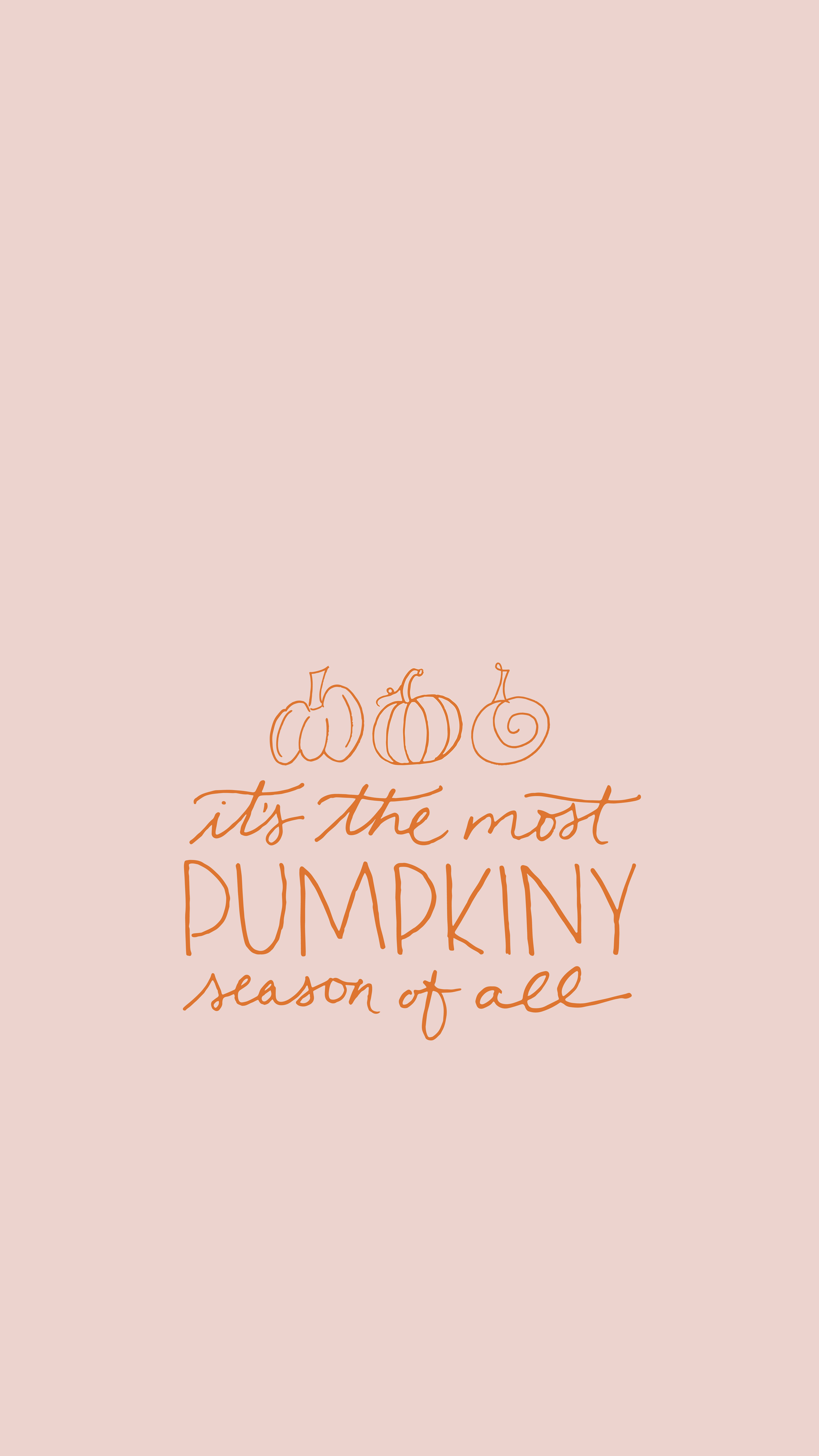 Hello October, pumpkin season, peach background, 8K Phone Wallpaper