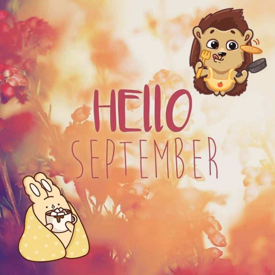 Hello September, lion, rabbit, SD Desktop Wallpaper