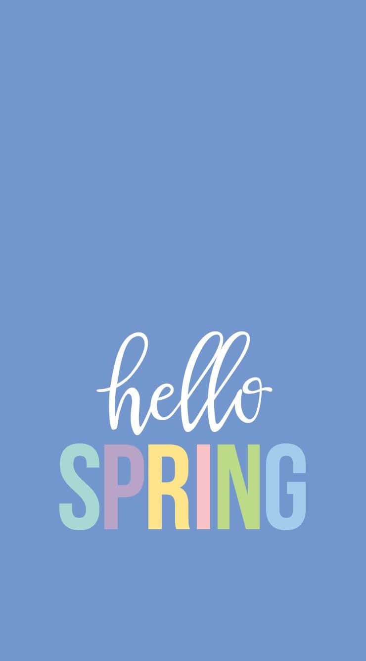 hello spring, pastel, white script, HD Phone Wallpaper