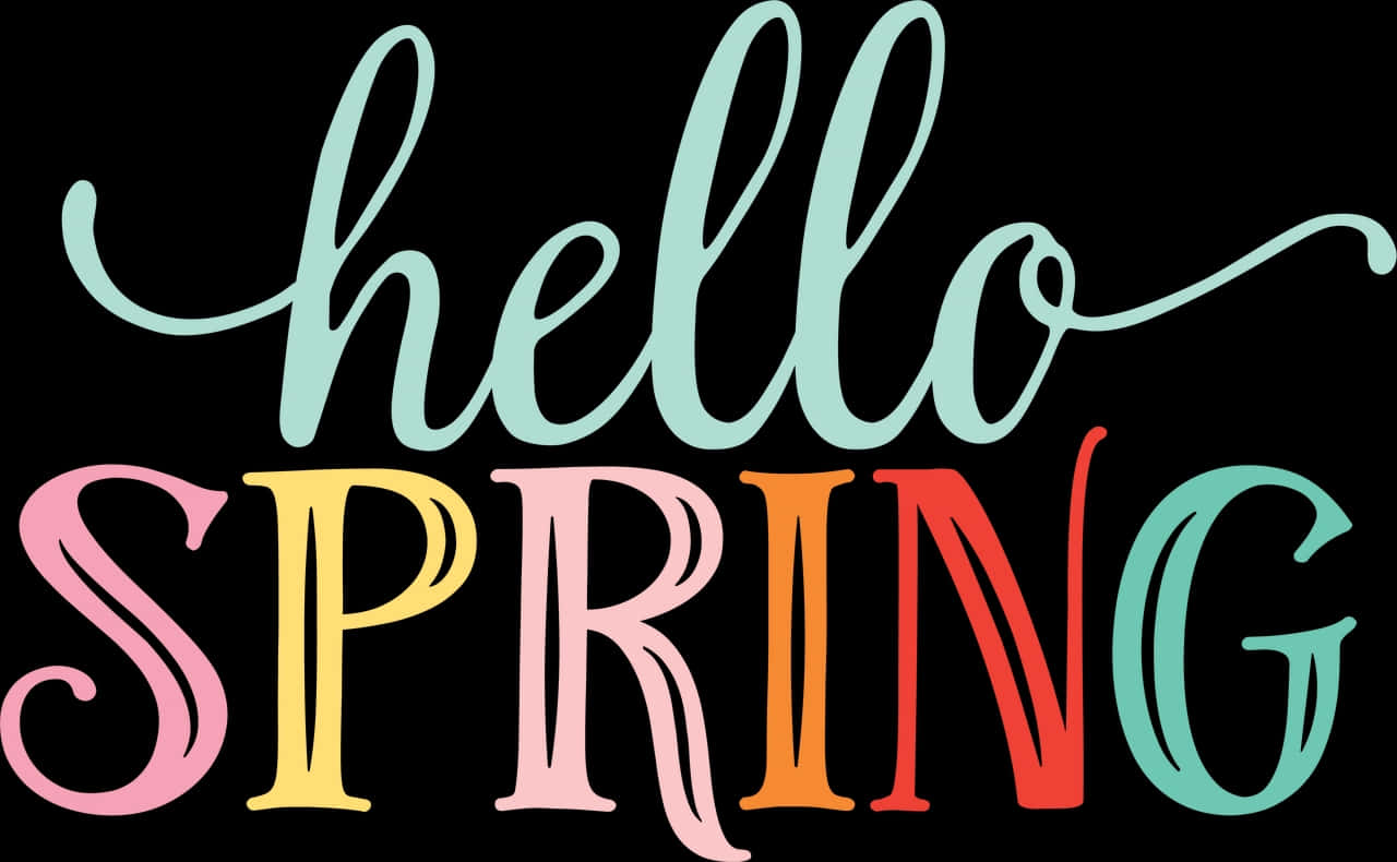 Hello Spring, colorful, playful script, HD Desktop Wallpaper