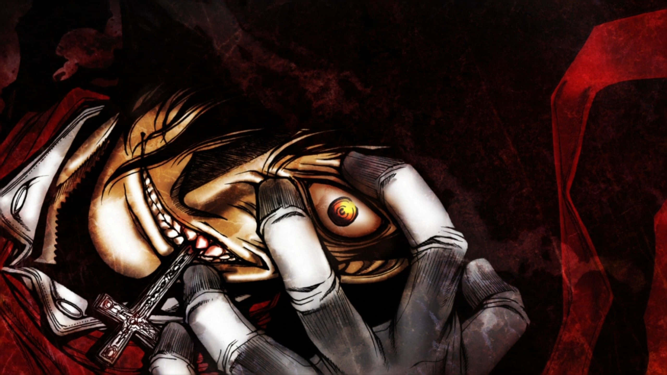 Alucard, Hellsing anime, glowing eye, 2K Desktop Wallpaper