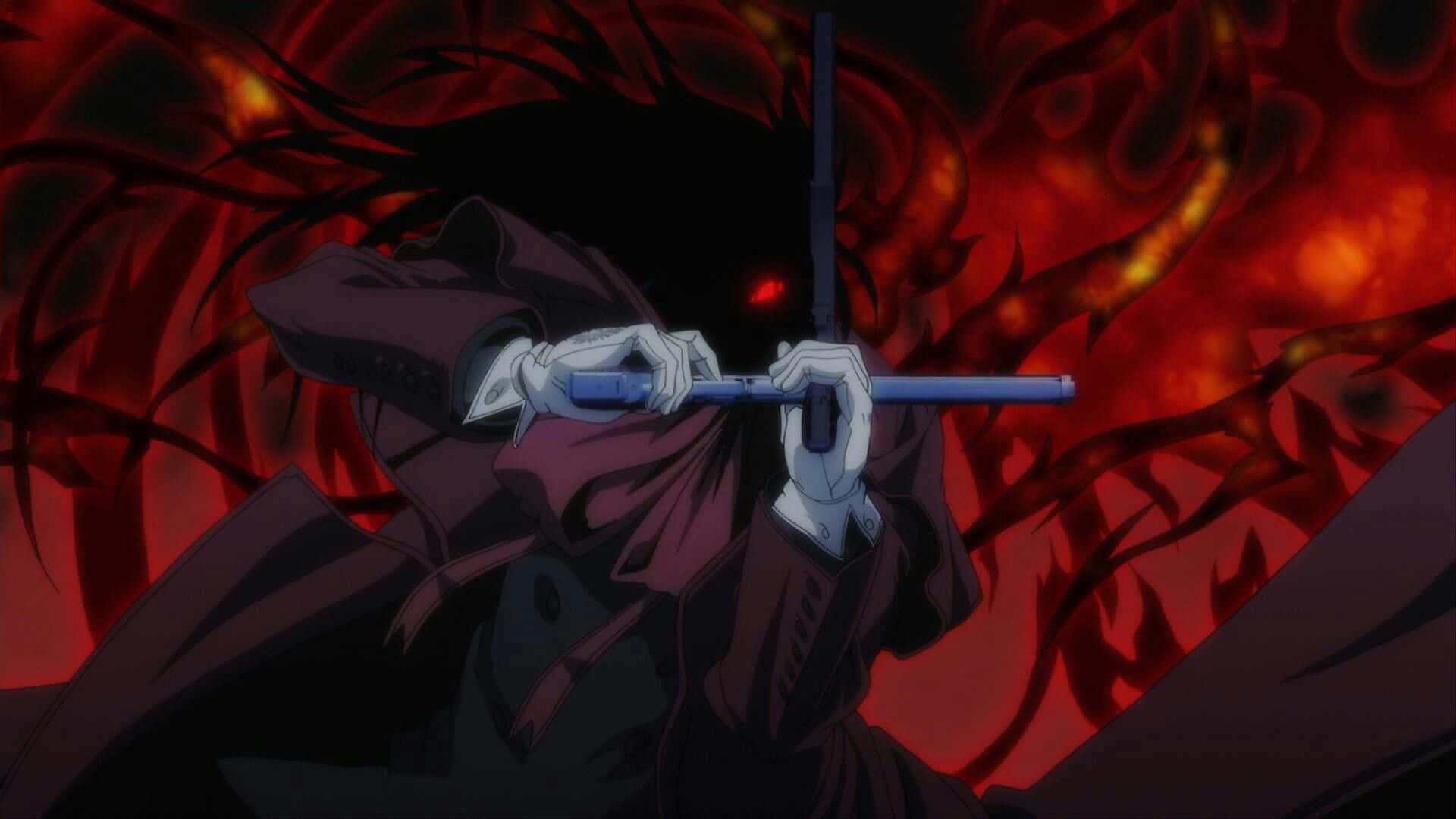 Alucard, Hellsing, cloaked anime figure, Full HD Desktop Wallpaper