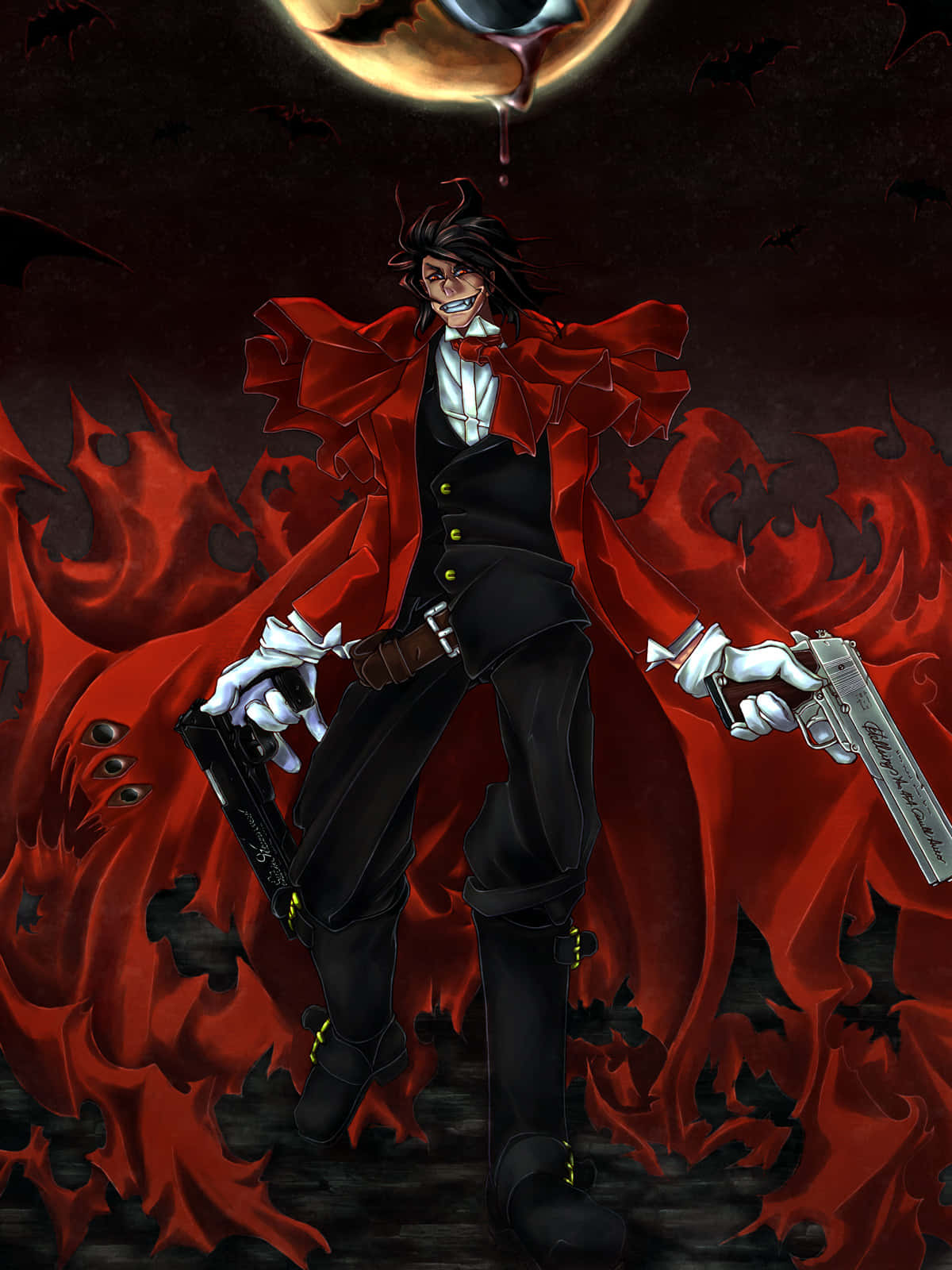 Alucard, Hellsing, red cape, HD Phone Wallpaper