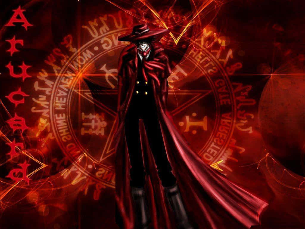 Hellsing Alucard, red cloak, hat, SD Desktop Wallpaper