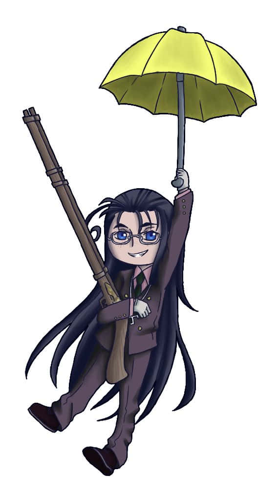 Hellsing Rip Van Winkle, anime girl, long black hair, SD Phone Wallpaper