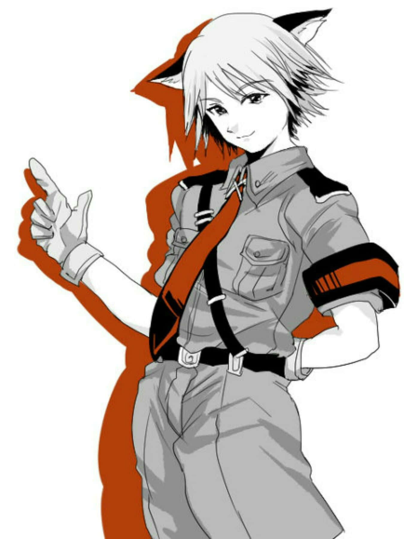 Hellsing Schrödinger, anime fox character, gray uniform, HD Phone Wallpaper