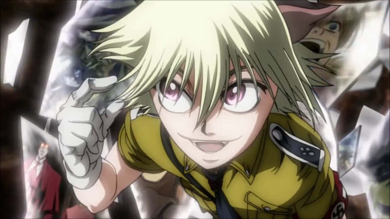 Hellsing Schrödinger, blonde anime character, yellow uniform, HD Desktop Wallpaper