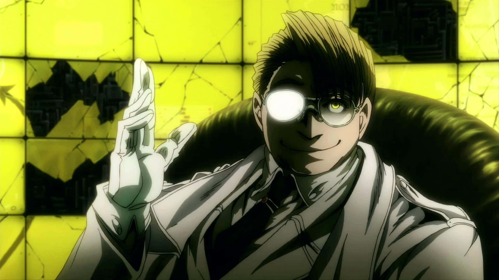 Hellsing The Major, trench coat, glasses, Full HD Desktop Wallpaper