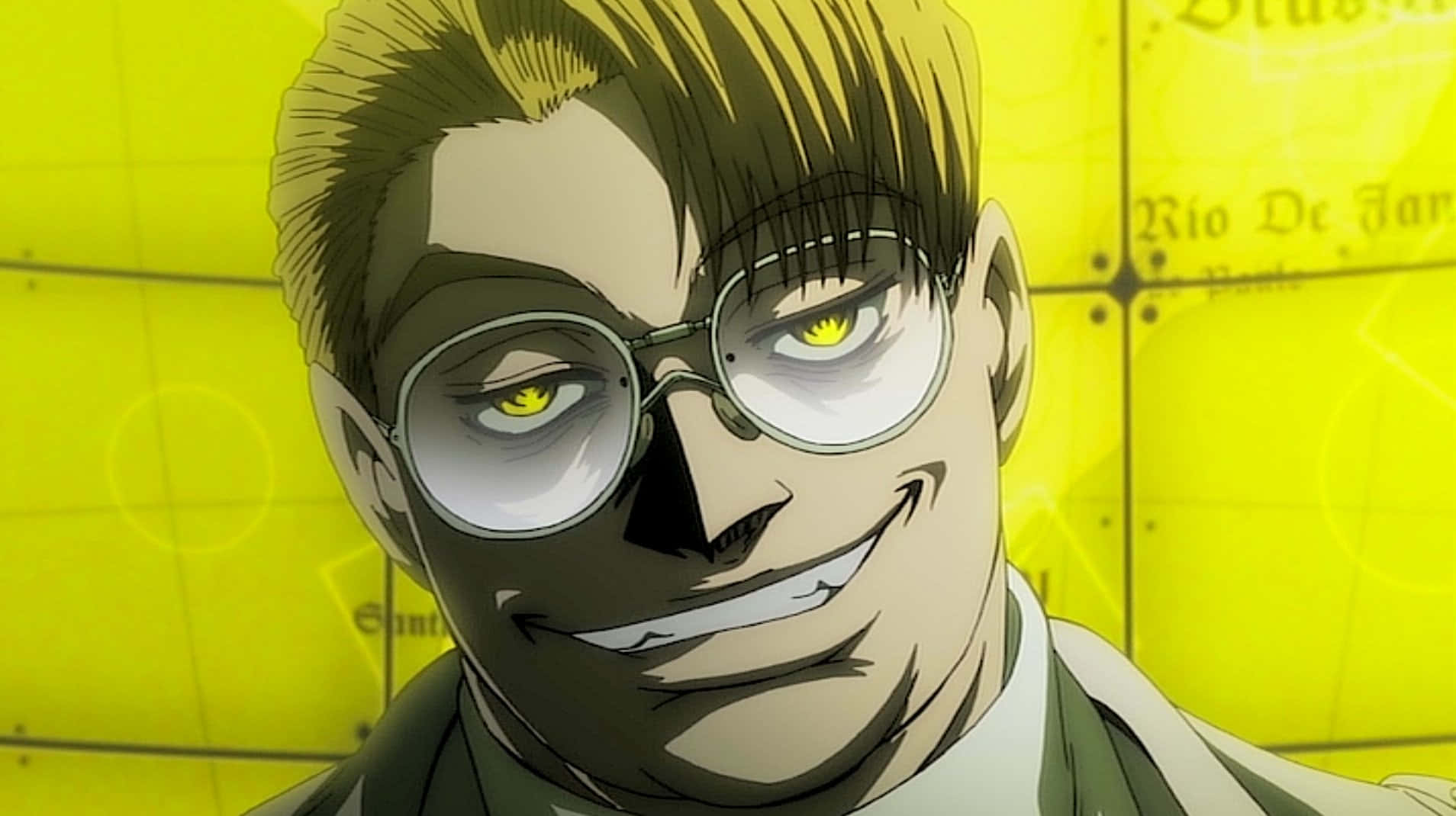 Hellsing The Major, yellow eyes, glasses, HD Desktop Wallpaper