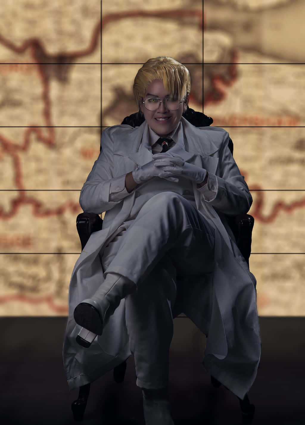 Hellsing The Major, white lab coat, glasses, HD Phone Wallpaper