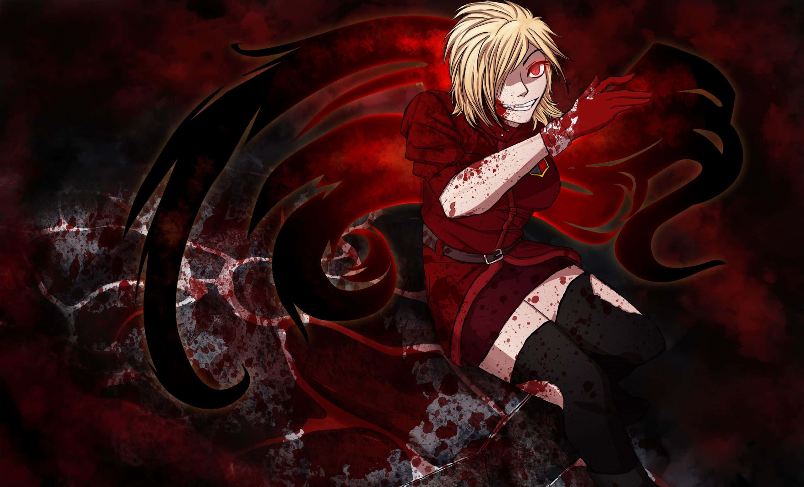 Hellsing, anime character, blonde, 2K Desktop Wallpaper