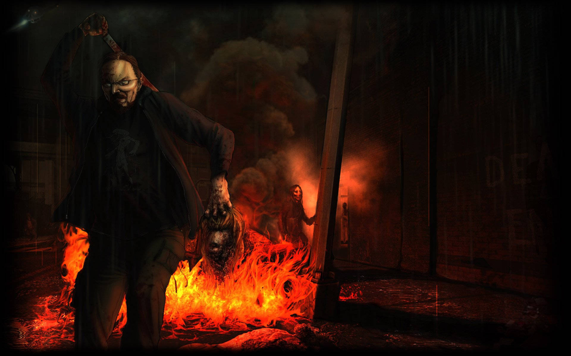 Helltaker, 1920 x 1200, flames, Full HD Desktop Wallpaper