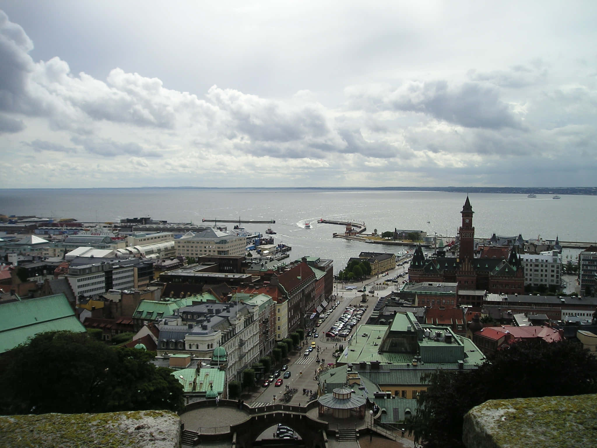 Helsingborg, cityscape, coastal city, Full HD Desktop Wallpaper