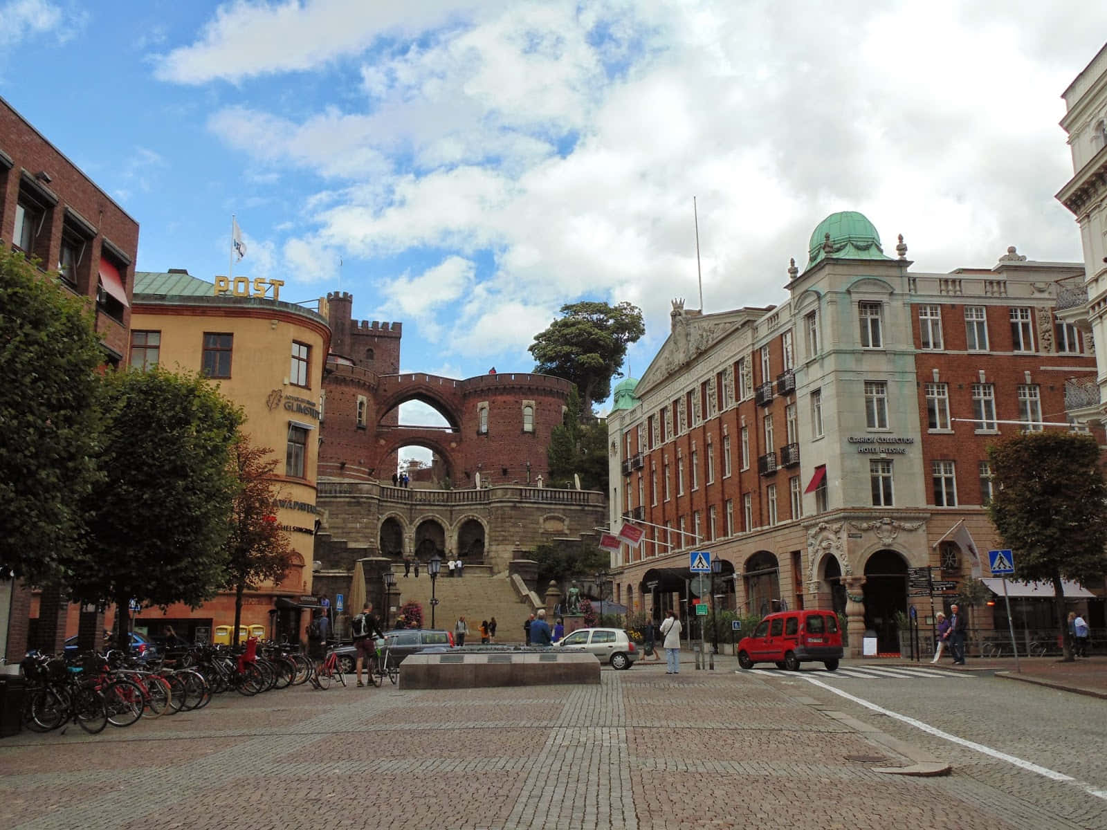 Helsingborg, terrace stairs, archway, HD Desktop Wallpaper