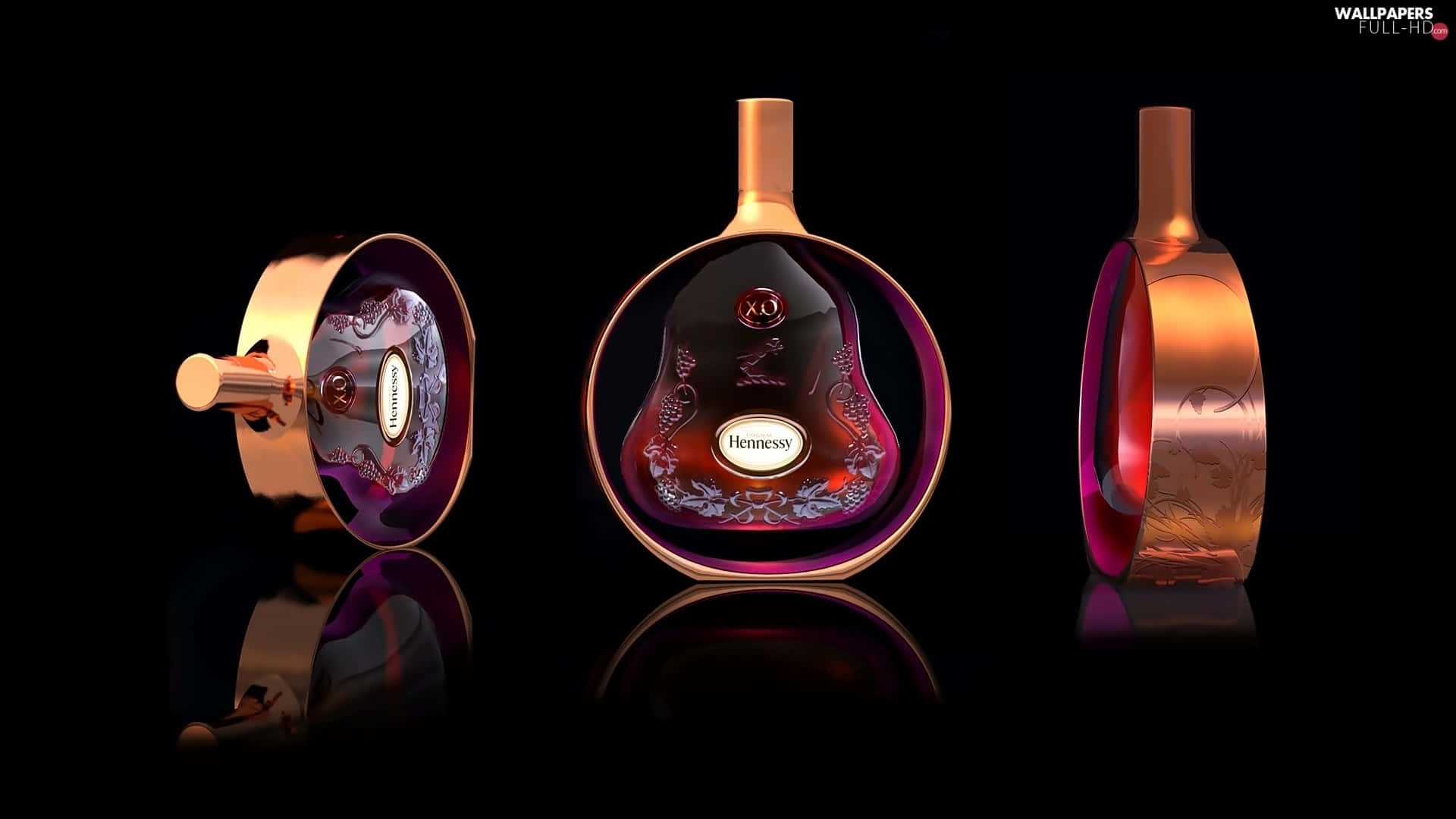 Hennessy X.O., gold, purple, Full HD Desktop Wallpaper