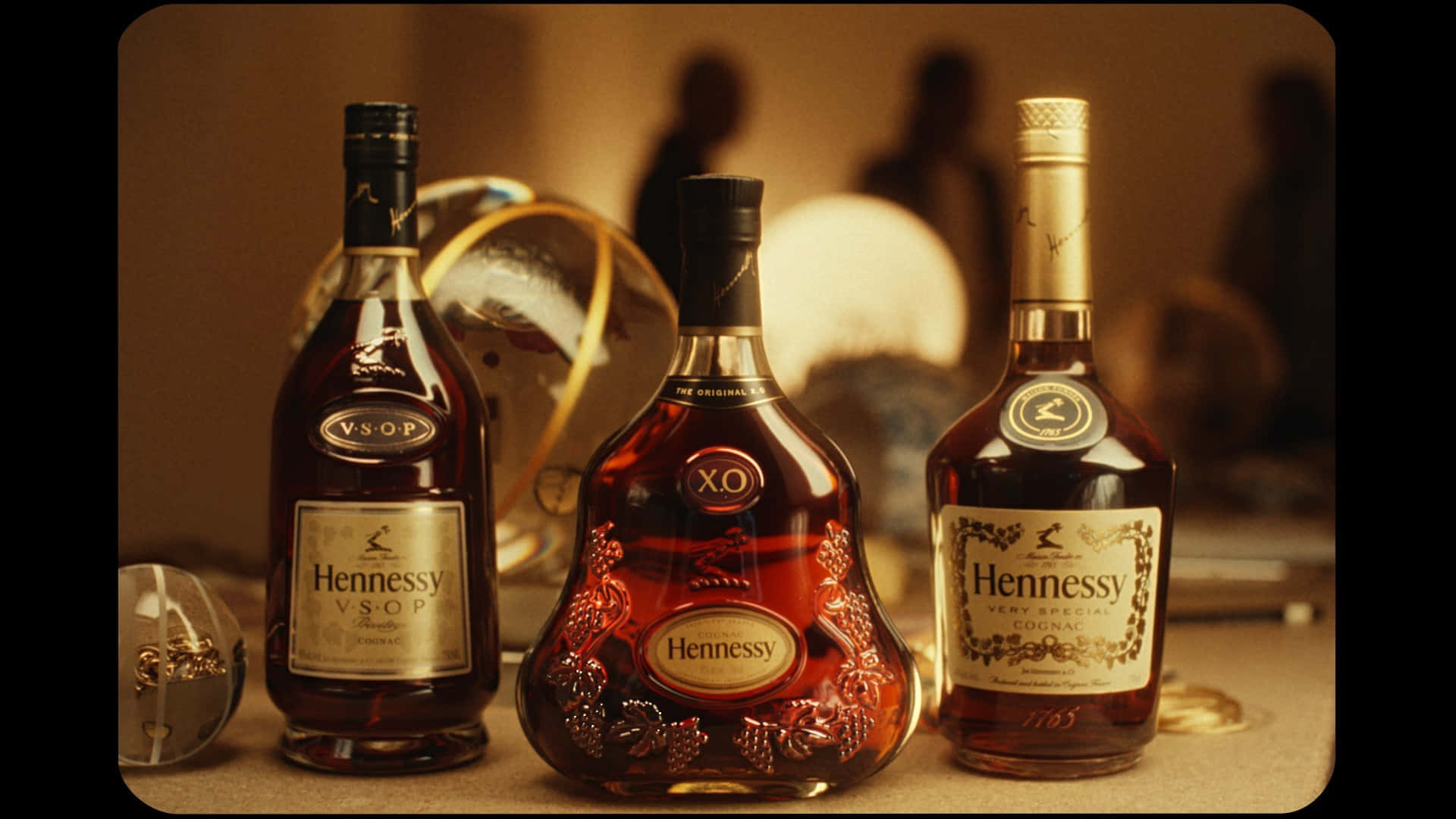 Hennessy, cognac bottles, warm sepia tones, Full HD Desktop Wallpaper