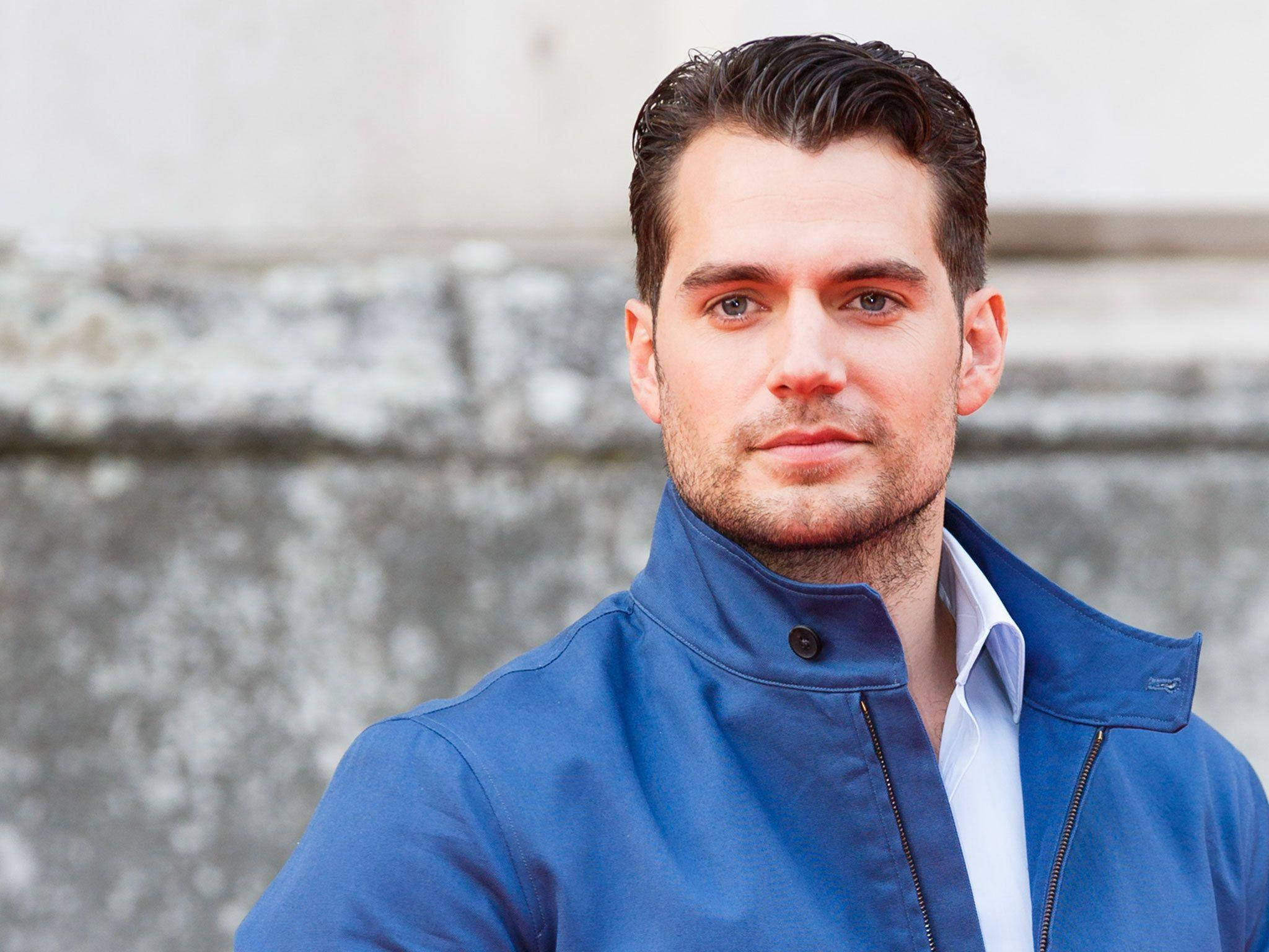 Henry Cavill, blue jacket, white shirt, Full HD Desktop Wallpaper