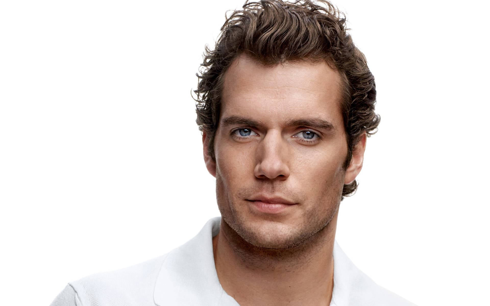 Henry Cavill, intense blue eyes, tousled brown hair, Full HD Desktop Wallpaper