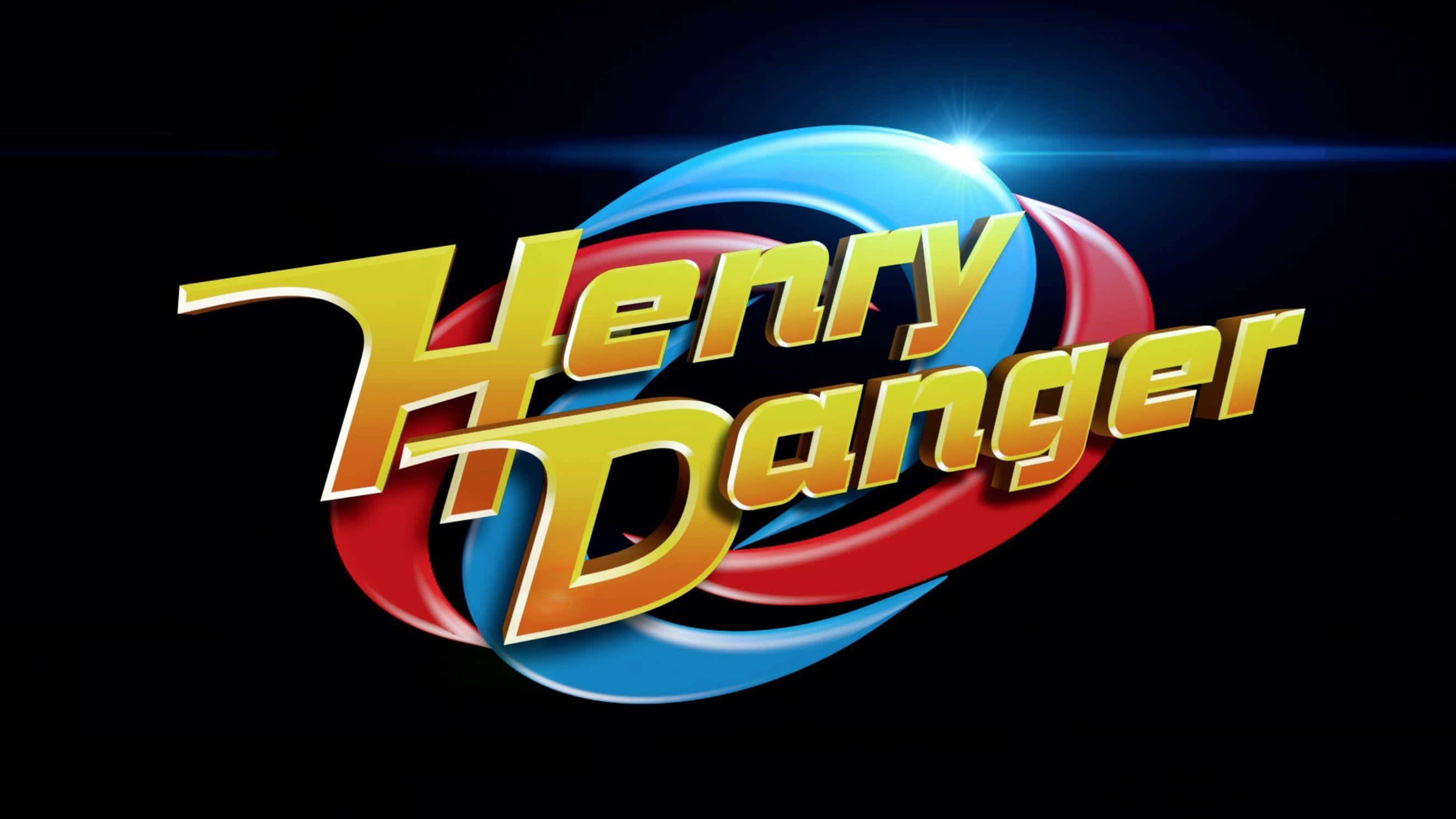 Henry Danger, blue and red background, 3d logo, 2K Desktop Wallpaper