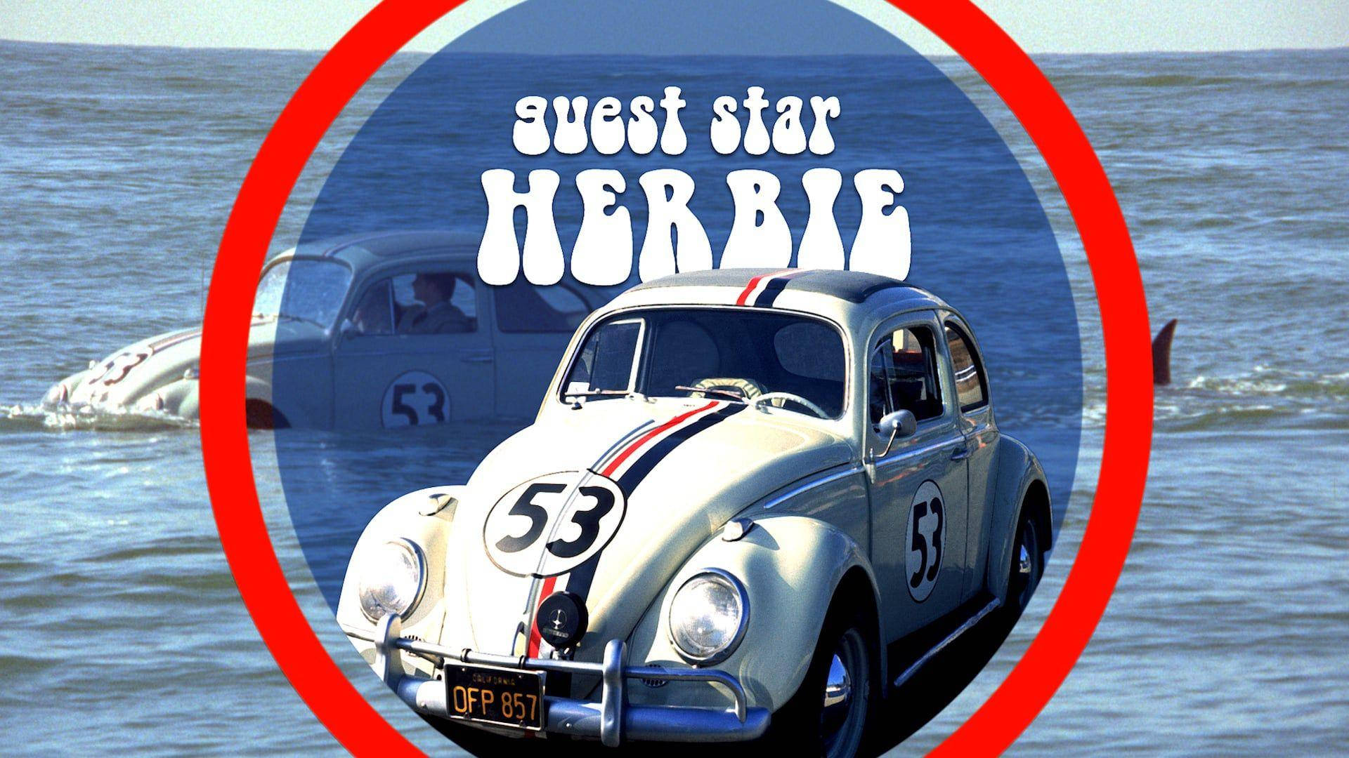 Herbie Fully Loaded, vintage white Volkswagen Beetle, racing stripes, Full HD Desktop Wallpaper
