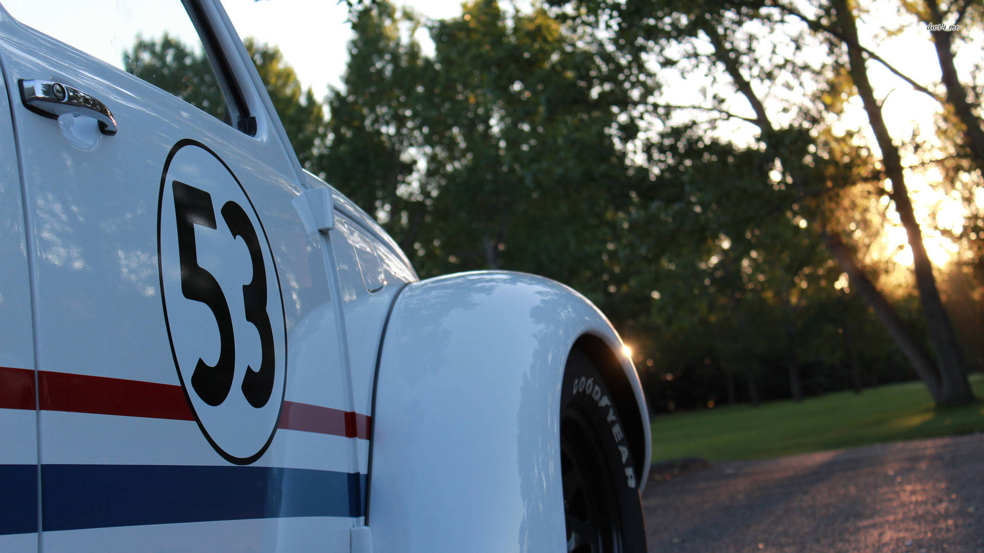Herbie Fully Loaded, number 53, vintage white race car, Full HD Desktop Wallpaper