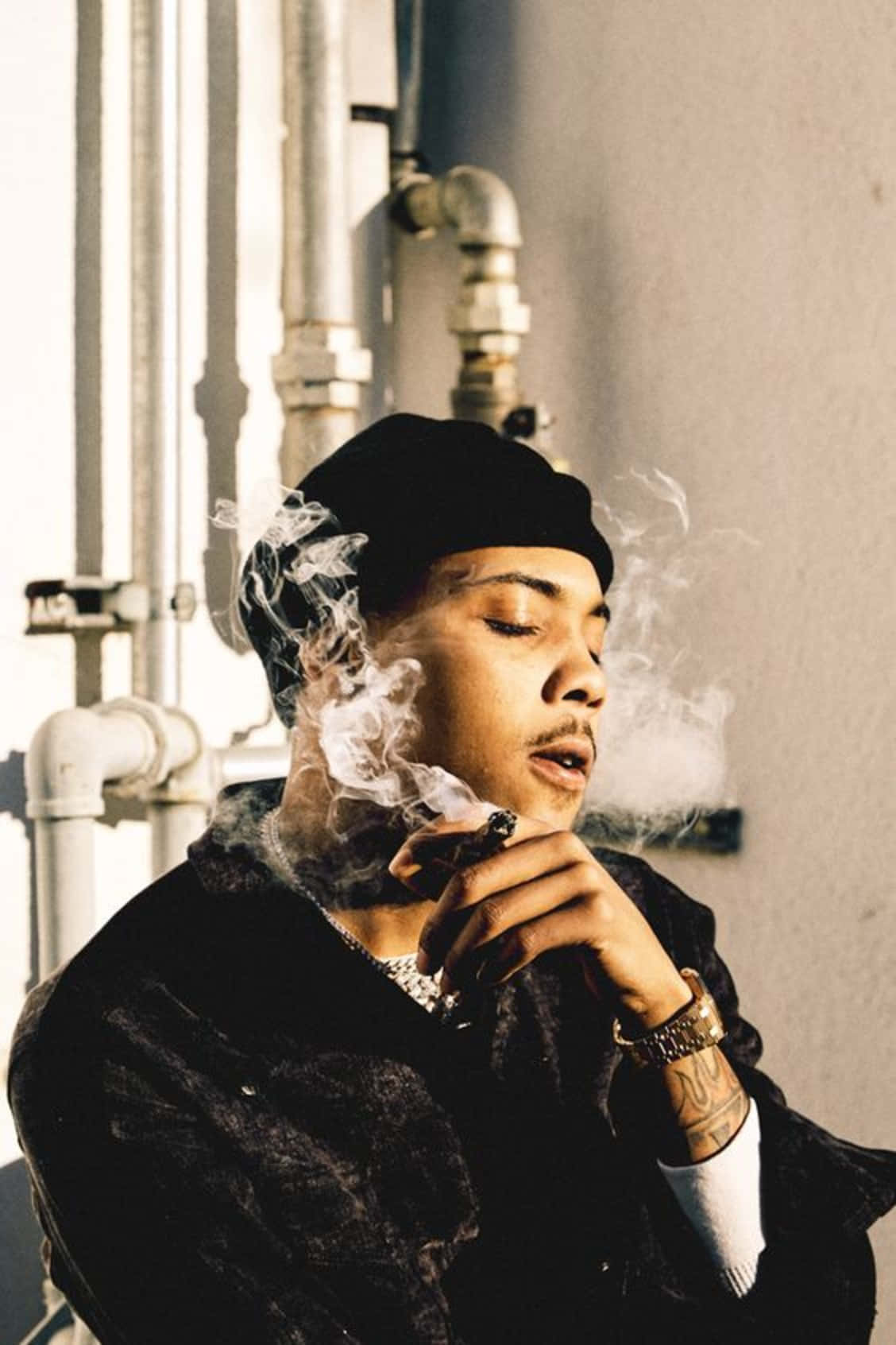 Herbo iPhone, black beanie, cigarette, HD Phone Wallpaper