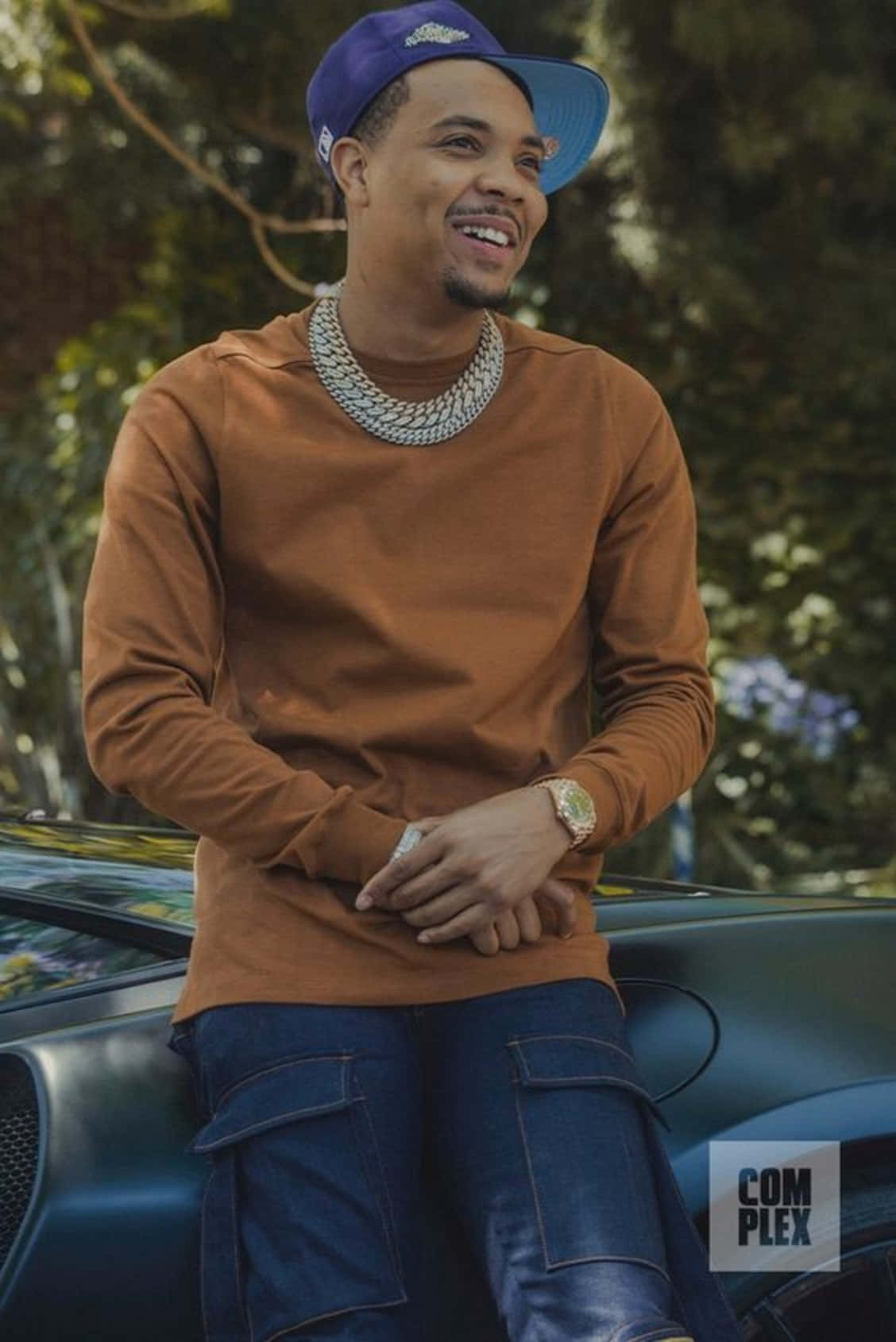 Herbo iPhone, brown sweater, blue cap, HD Phone Wallpaper