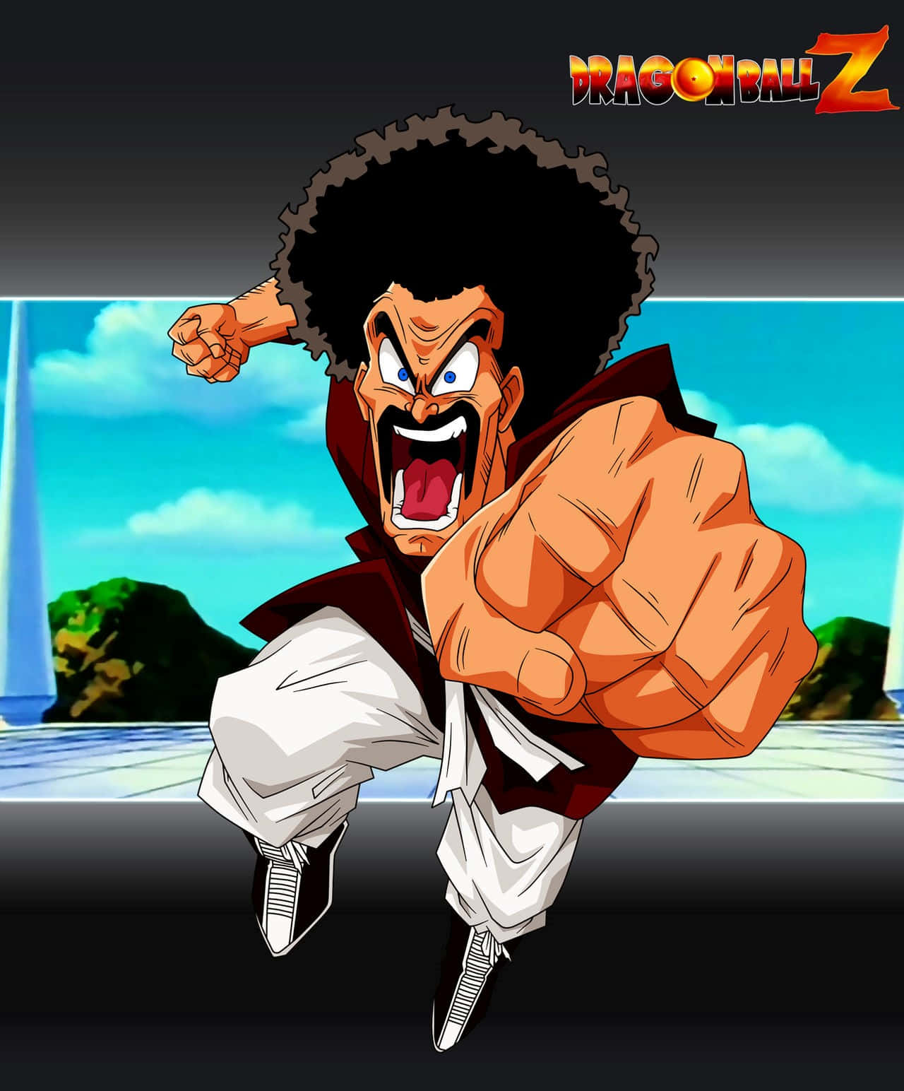 Hercule Satan, afro, red cape, HD Phone Wallpaper