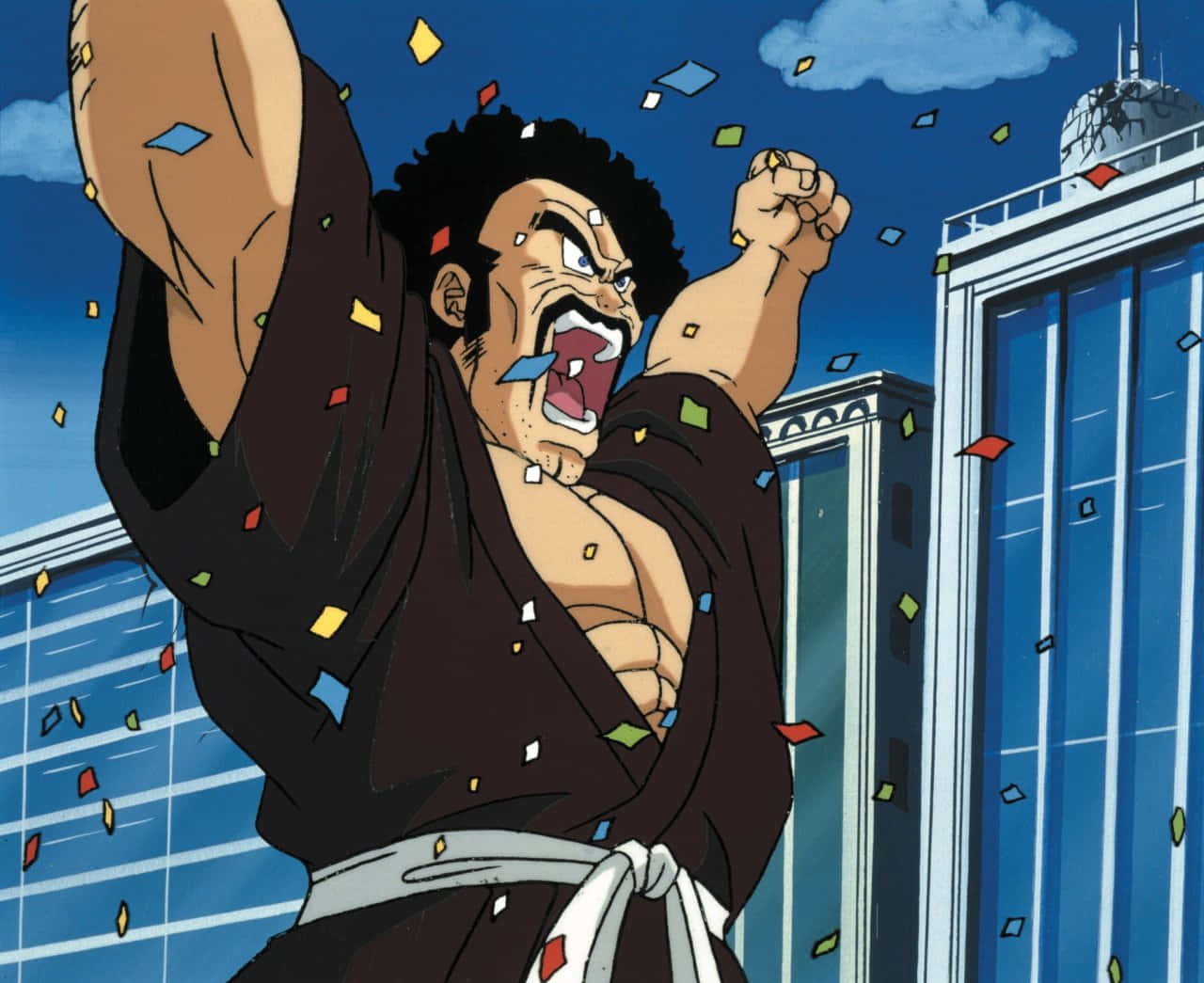 Hercule Satan, anime man, dark robe, HD Desktop Wallpaper