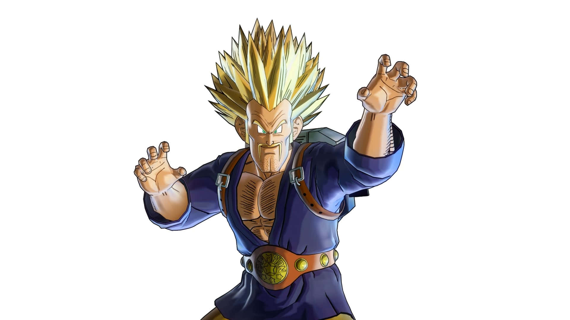 Hercule Satan, spiky golden hair, blue gi, Full HD Desktop Wallpaper