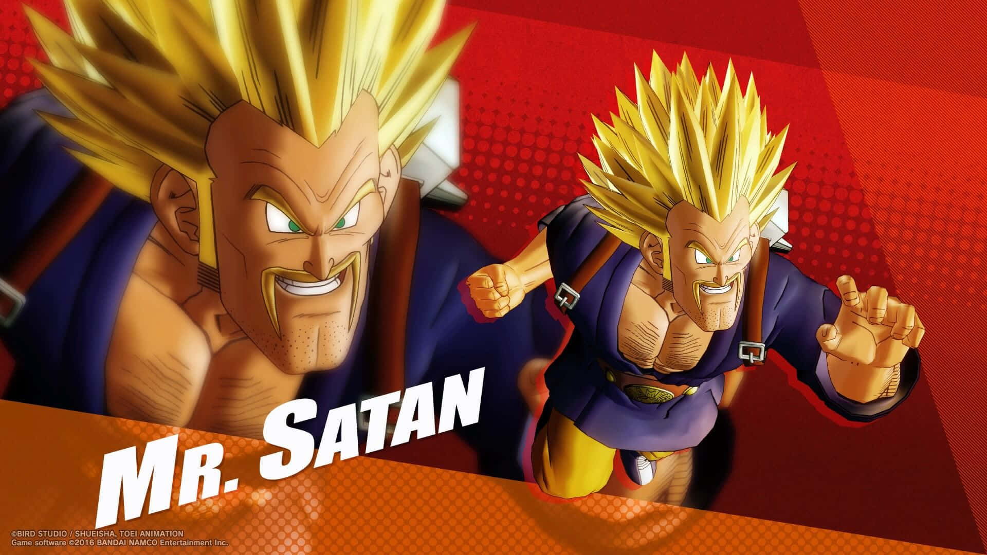 Hercule Satan, martial arts master, spiky blonde hair, Full HD Desktop Wallpaper