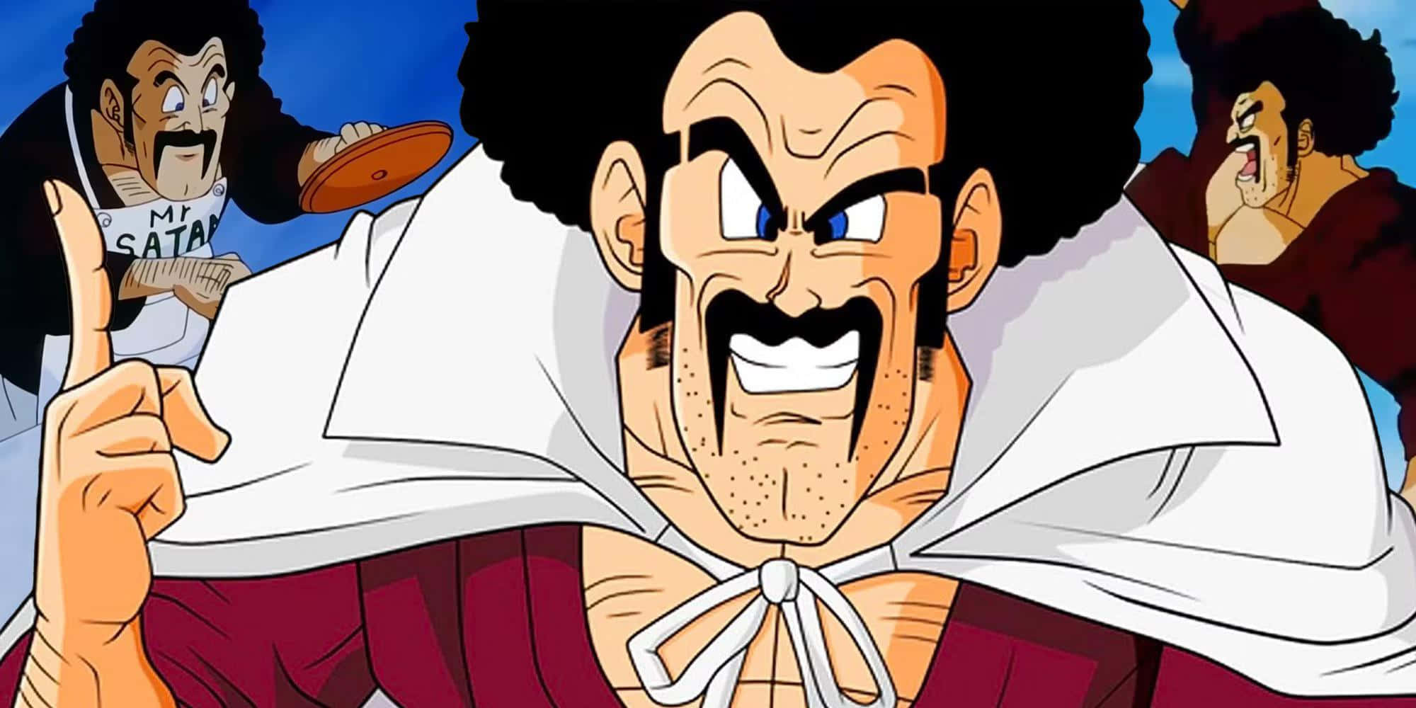 Hercule Satan, afro, white cape, Full HD Desktop Wallpaper