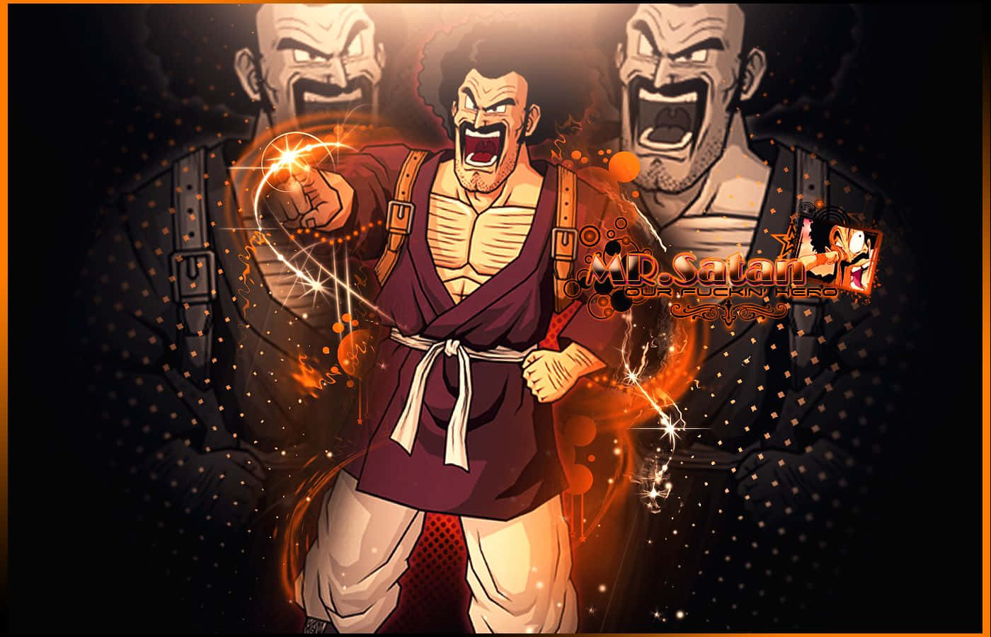 Hercule Satan, purple gi, energy blasts, HD Desktop Wallpaper