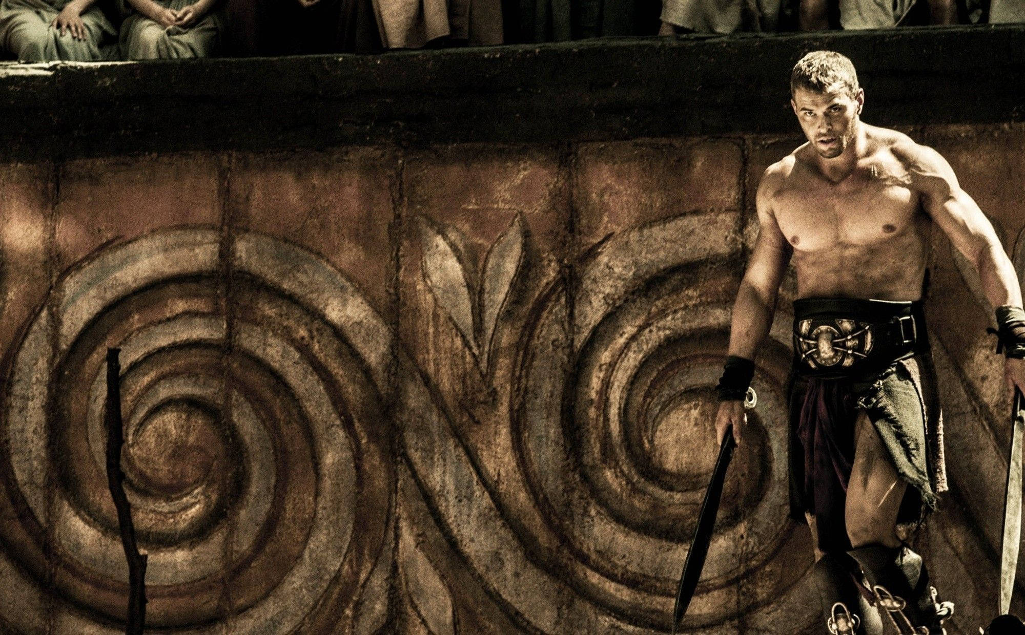 Hercules, dual swords, muscular gladiator, Full HD Desktop Wallpaper