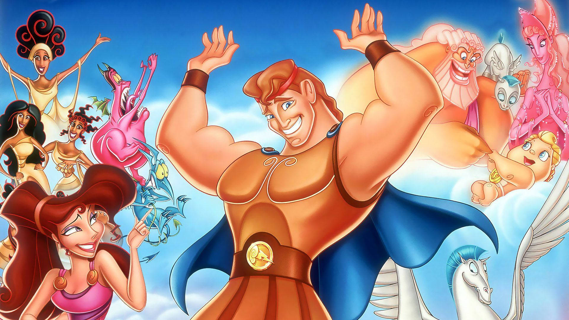 Hercules, vibrant, animated scene, Full HD Desktop Wallpaper
