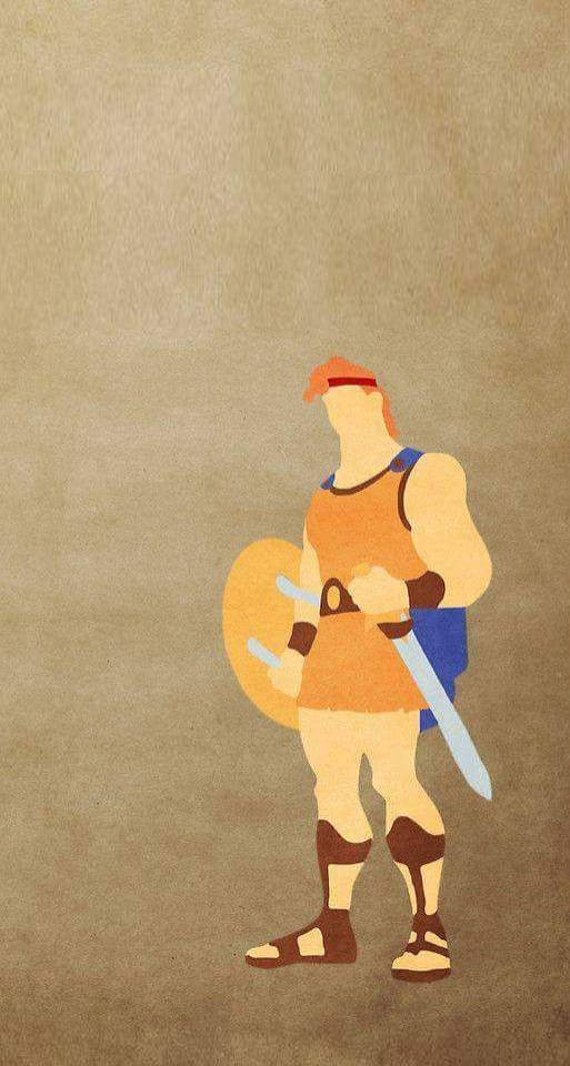 Hercules, orange armor, shield, SD Phone Wallpaper