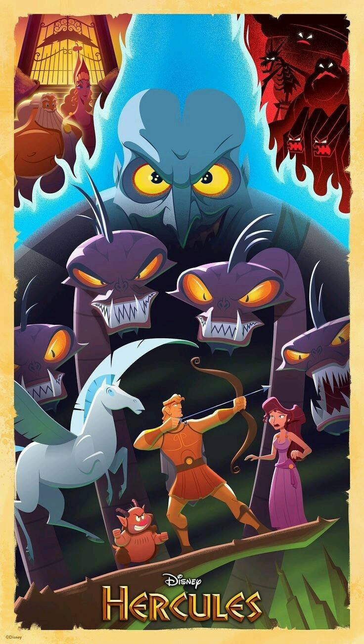 Hercules, Disney animated, blue demon, HD Phone Wallpaper